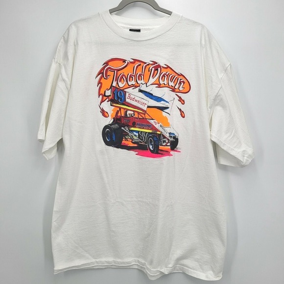 Superweight Tees Other - Vintage 90s Sprint Car Mens XXL White Todd Daun Budweiser Superweight Tees U.S.A